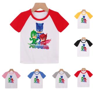 **PJ Masks 6 สีเด็กผ้าฝ้ายแท้ระบายอากาศเสื้อแขนสั้น, เสื้อผ้าเด็ก, การ์ตูนเด็กเสื้อยืด (90-140 เซนติเมตร)