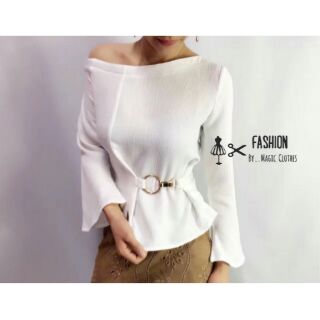 Revealing tops Bell long sleeve  shir