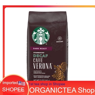 Starbucks Ground Coffee Decaf Dark Roast Caffe Verona (340g)12 oz