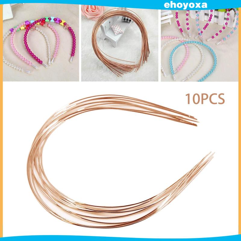 [ehoyoxa] ที่คาดผมเปล่า ยืดหยุ่น ฐานลวด กรอบผม DIY ไม่มีหูฟัง ห่วงโลหะ สําหรับลูกปัด หมวก งานพรอม คอสเพลย์ 10 ชิ้น