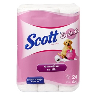 กระดาษชำระ สก๊อตต์ 	Select สีขาว 24 ม้วน/แพ็ค กระดาษทิชชู White Scott Select Toilet Paper 24 rolls/pack