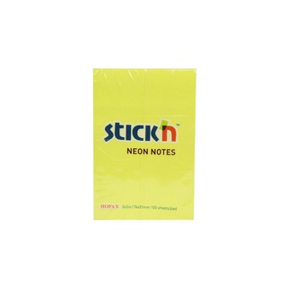 กระดาษโน้ตกาวในตัว ชนิดกาวหัว STICKN #21132 ขนาด 3x2 นิ้ว สีเหลืองนีออน (PC)