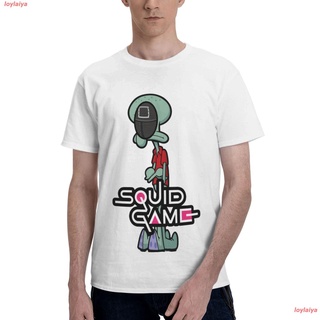 loylaiya สควิดเกม เล่นลุ้นตาย ละครเกาหลี เกาหลีใต้ Squidward Game T-Shirt Tshirts Cotton Mens Basic Short Sleeve T-Shir