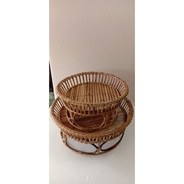 ขันโตกหวาย แท้ ขันโตกเรียง พานโตกหวาย ถวายวัด 10 นิ้ว 13 นิ้ว 15นิ้ว 17นิ้ว ขันโตกหวายต้น พานโตก ถาดอาหาร ภาข้าาหวาย