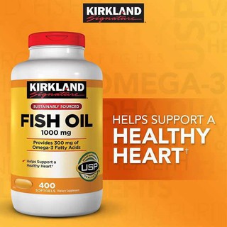 Kirkland Signature Fish Oil Concentrate with Omega-3 Fatty Acids - ขนาด 400 Softgel