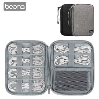 baona USB Charging Data Cable Storage Bag Travel Earphone Power Bank Hard Disk Bag Electronics Wire Accessories Organizer Case