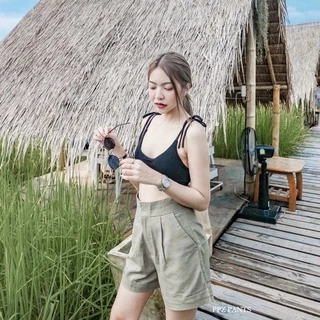 Linen02✨กางเกงขาสั้น เอวสูง ผ้าลินิน ปลายขาพับ กางเกงเอวสูง กางเกงลินิน🌷𝑵𝒆𝒘 𝑪𝒐𝒍𝒍𝒆𝒄𝒕𝒊𝒐𝒏
