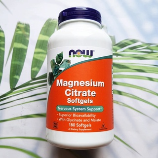 (NOW Foods®) Magnesium Citrate 180 Softgels แมกนีเซียม ซิเตรต