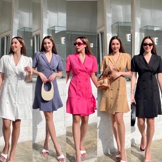 Jubilee mini-dress ชุดมินิเดรส แต่งกระดุม ดีเทลคอปกแขนสั้น