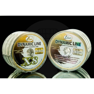 สายพีอี PE DYNAMIC LINE FISHING (ดำ-ทอง) สายพีอี สายหลีด สายหรีดตกปลา สายDyneema สายไดมีน่า สายPE ไดนีม่า สายหลีดถัก8