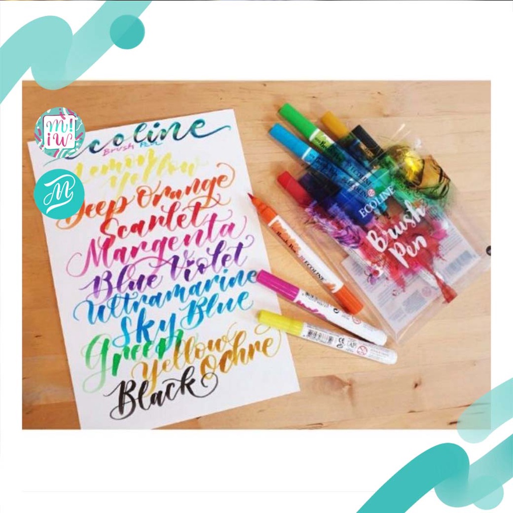 Ecoline Brush Pen Set10 ปากกาพู่กัน ecoline เขียน calligraphy สนุกมาก