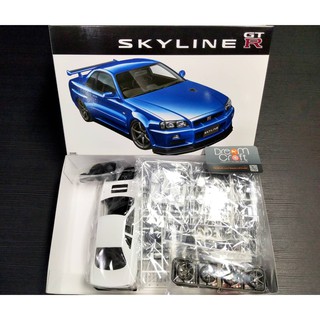 AOSHIMA 1/24 NISSAN BNR34 SKYLINE GT-R V-specII 02 (โมเดลรถยนต์ Model DreamCraft)