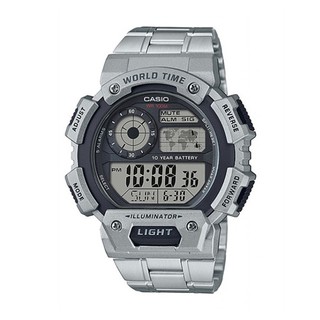 CASIO นาฬิกาข้อมือผู้ชาย สายสแตนเลส สีเงิน รุ่น AE-1400WHD-1AVDF