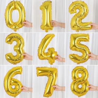 ลูกโป่งอลูมิเนียมฟอยล์ 0-9 ขนาด 16 นิ้ว