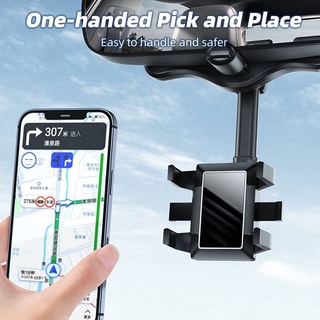 ที่วางโทรศัพท์กระจกมองหลัง สําหรับติดรถยนต์ และที่วาง GPS แบบหมุนได้360° ที่วางโทรศัพท์ในรถยนต์ แบบปรับได้