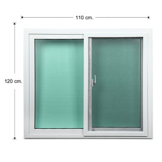 UPVC window UPVC DOUBLE SLIDING WINDOW AZLE 120X110CM WHITE Sash window Door window หน้าต่าง UPVC หน้าต่างUPVC บานเลื่อน