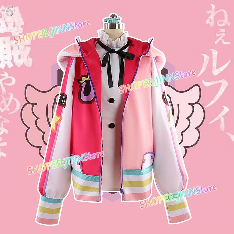 ถูกและดีJinn เสื้อแจ็กเก็ตคอสเพลย์ One Piece FILM RED UTA น่ารัก สีชมพู สําหรับปาร์ตี้ฮาโลวีน
