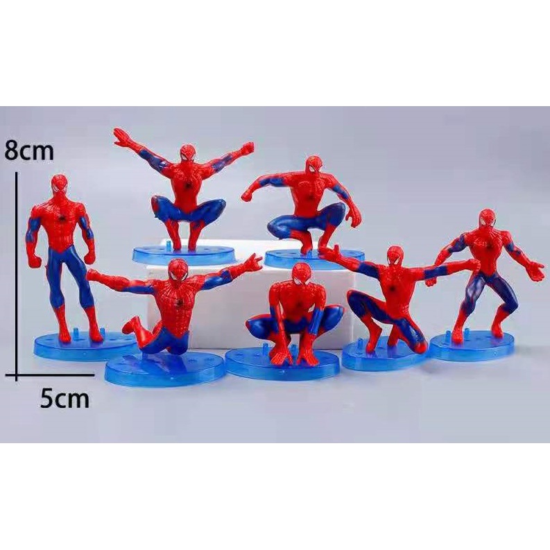 Spiderman Mini Cake Toppers / ตุ๊กตา (ชุด A 7 ชิ้น)