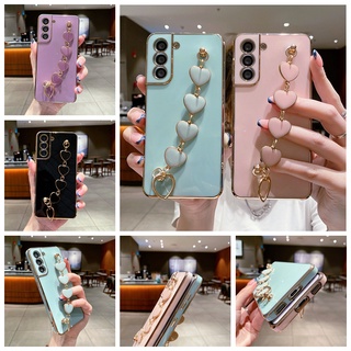 เคสโทรศัพท์มือถือ ซิลิโคนนิ่ม กันกระแทก ป้องกันเลนส์กล้อง ลายหัวใจ พร้อมสายโซ่คล้อง สําหรับ HUAWEI Nova 9Z 8 7 6 SE 8i Nova 9 8 7 Pro