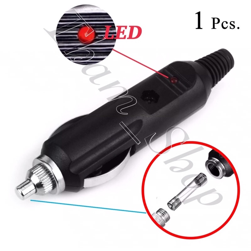 ที่เสียบจุดบุหรี่ในรถ สาย#1 sqm ปลายหางปลา ปลั๊กเสียบบุหรี่ DIY เครื่องแปลงไฟในรถ อุปกรณ์ใช้ในรถยนต์ - รูปที่ 4