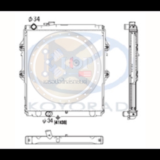 แผงหม้อน้ำ KOYORAD (หม้อน้ำ KOYORAD (MT) HILUX TIGER 3.0 PRERUNNER(5L) ปี98-00, HILUX TIGER 3.0 SPORT CRUISER (4WD) ป...