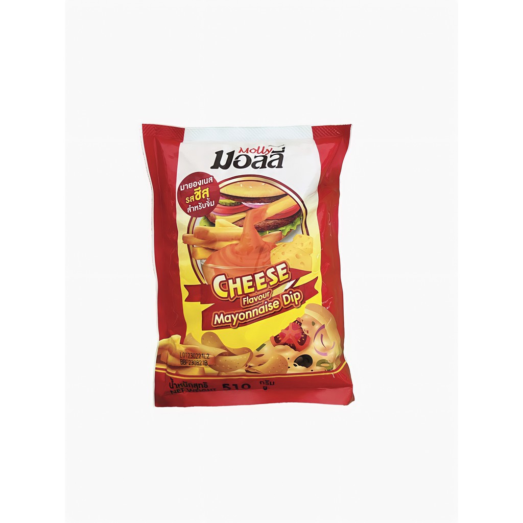 MOLLY Cheese Flavour Mayonnaise Dip น้ำสลัดมอลลี่ มายองเนส ชีส ดิป ชนิดถุง ขนาด 510 กรัม