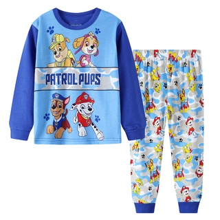 ชุดนอนผ้าฝ้ายนุ่ม ลายการ์ตูน Paw Patrol สีฟ้า สําหรับเด็กวัยหัดเดิน ASD1387