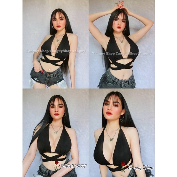 ShopBypuy เสื้อคล้องคอพันเอวเซ็กซี่สุด แซ่บสุด เติมดำ