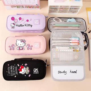 กระเป๋าดินสอ ลายการ์ตูน Hello Kitty น่ารัก หลายชั้น เหมาะกับของขวัญ สําหรับนักเรียนชาย และหญิง