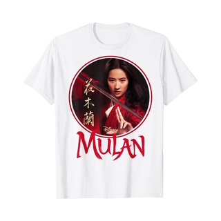 T-shirt  ใหม่ เสื้อยืดผ้าฝ้าย 100% แขนสั้น พิมพ์ลายโลโก้ Disney Mulan Real Human Edition Mulan คุณภาพสูงS-5XL