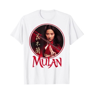 T-shirt  ใหม่ เสื้อยืดผ้าฝ้าย 100% แขนสั้น พิมพ์ลายโลโก้ Disney Mulan Real Human Edition Mulan คุณภาพสูงS-5XL