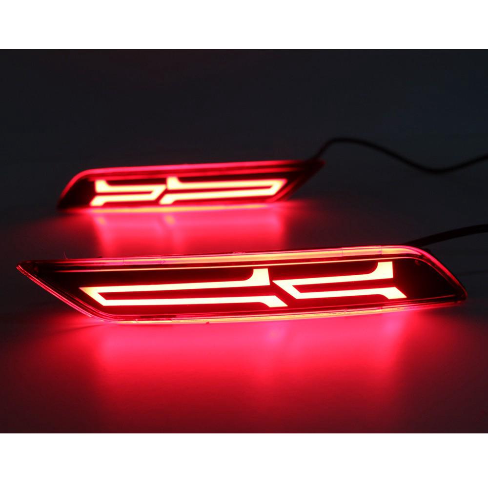 For Honda City 2017-2019 Rear Bumper Red LED Reflector Tail Light Driving Brake Signal Lamp #FJ