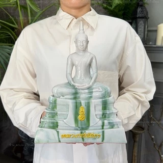 พระบูชาหลวงพ่อโสธร พระพุทธรูปตั้งบูชา ขนาดหน้าตัก5นิ้ว มีตราปั๊มวัดใต้ฐานและพร้อมกล่อง ผ่านพิธีมงคลแล้ว