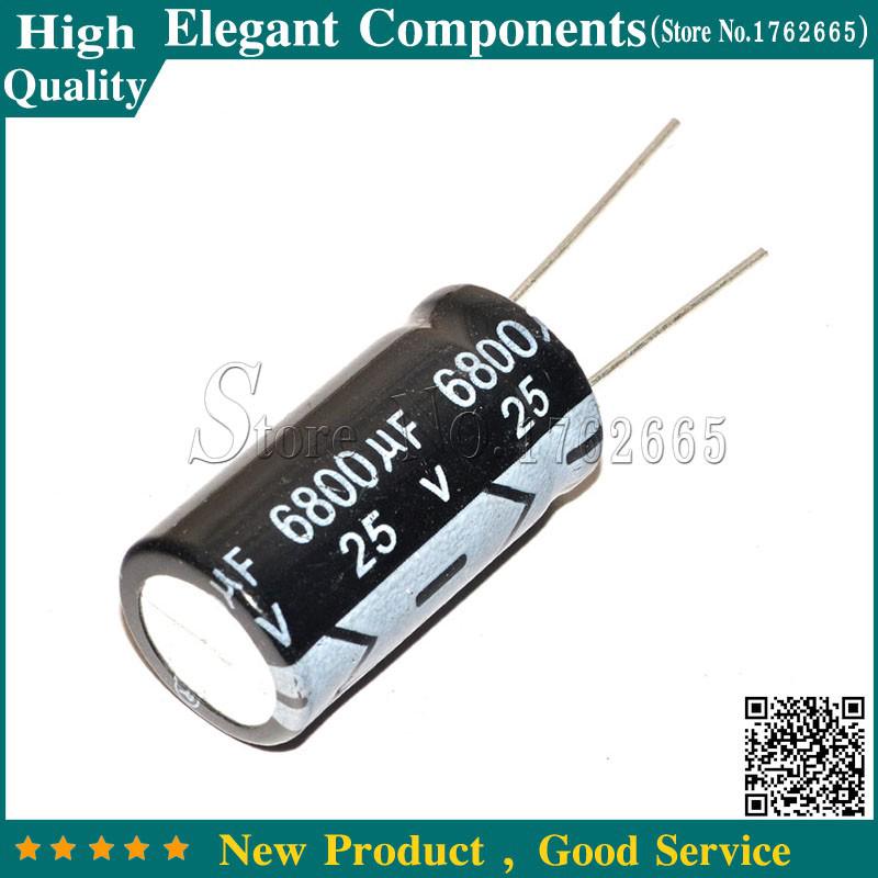 5PCS 6800UF 25V 25V 6800UF Electrolytic Capacitor Size 16*30MM 25 V 6800 UF Alum