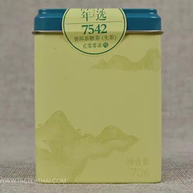 B ชาผู่เอ๋อร์ ดิบ ต้าอี้ รุ่น 7542 Vintage น้ำหนัก 70 กรัม