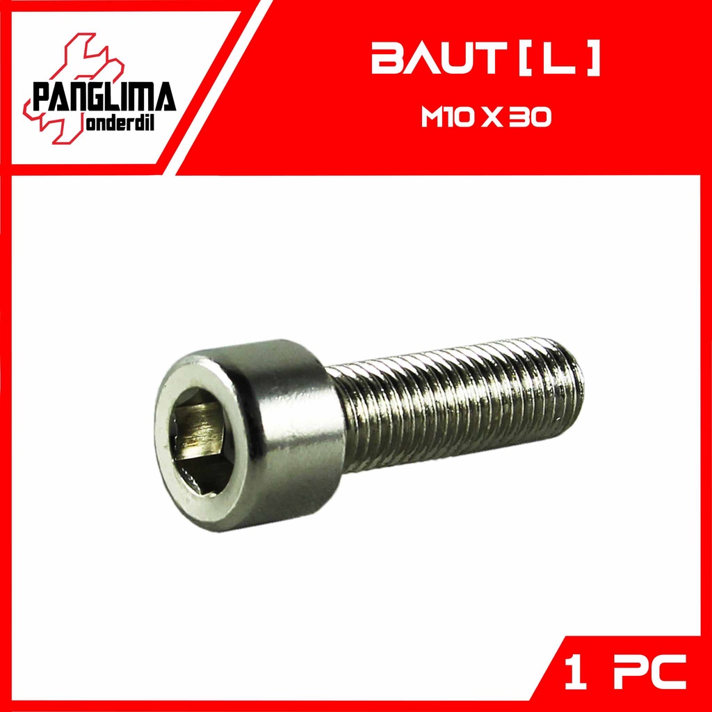 Bolt L-L8 M10x30-10x30-M 10 x 30 Key-K 8 P-Pitch 1.25 Bolt-Bolt