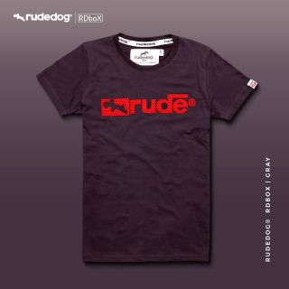 Rudedog เสื้อยืด รุ่น Box19 สีเทาดิน