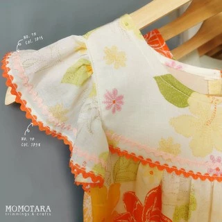 MOMOTARA No.70 (ชุดที่ 1) เทปถัก Braid ซิกแซก Ric Rac Braid ขนาด 0.8 CM ยาว 36 หลา เทป ริบบิ้น diy วัสดุตกแต่ง