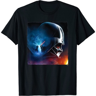 เสื้อยืดคอกลมเสื้อยืด ผ้าฝ้ายแท้ พิมพ์ลาย Star Wars Obi-Wan Kenobi vs Darth Vader คุณภาพสูงS-4XL