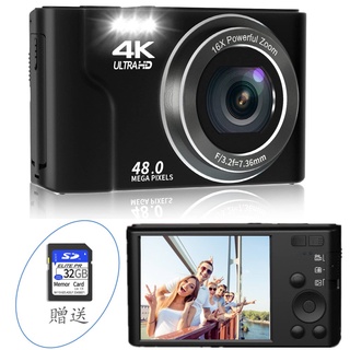 กล้องดิจิตอล VETEK, กล้องพกพา 4K Ultra HD, กล้องจิ๋วโฟกัสอัตโนมัติ, กล้องนักเรียน 48 ล้านพิกเซล และหน้าจอ HD 2.8 นิ้ว