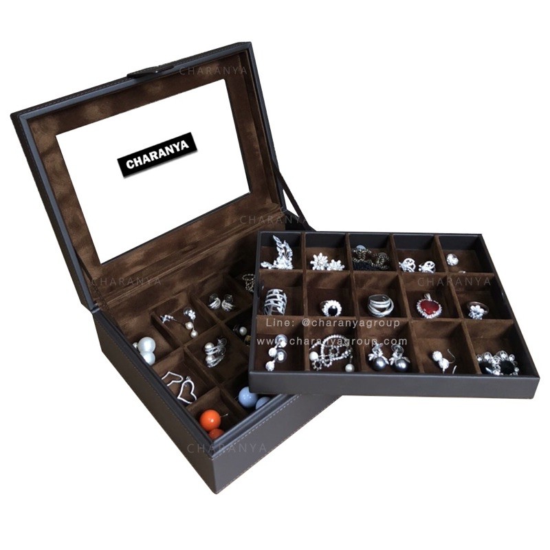 ‼️NEW Year Sale 2026‼️กล่องเครื่องประดับอย่างดี เกรดพรีเมี่ยม 30,42 ช่อง ใส่แหวน ต่างหู จี้ เข็ม  สร้อยเส้นเล็ก Jewelry