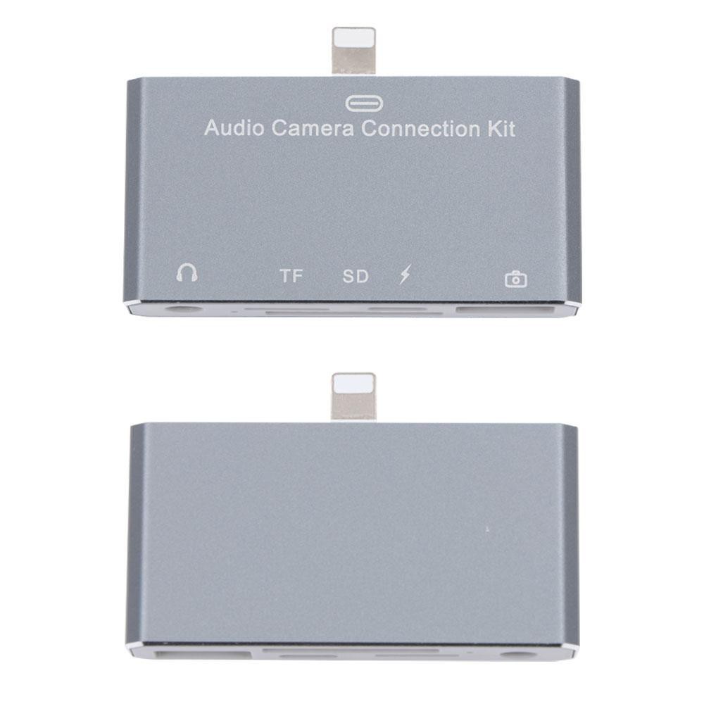 ลดราคา 5 in1 Lightning กล้องการเชื่อมต่อชุด Converter อะแดปเตอร์ Multifunction ถึง 3.5 มิลลิเมตรหูฟังลำโพง TF SD Card #ค้นหาเพิ่มเติม Anycast Capture Card USB ตัวแปลงสัญญาณ Wifiเครื่องขยายเสียงไร้สาย
