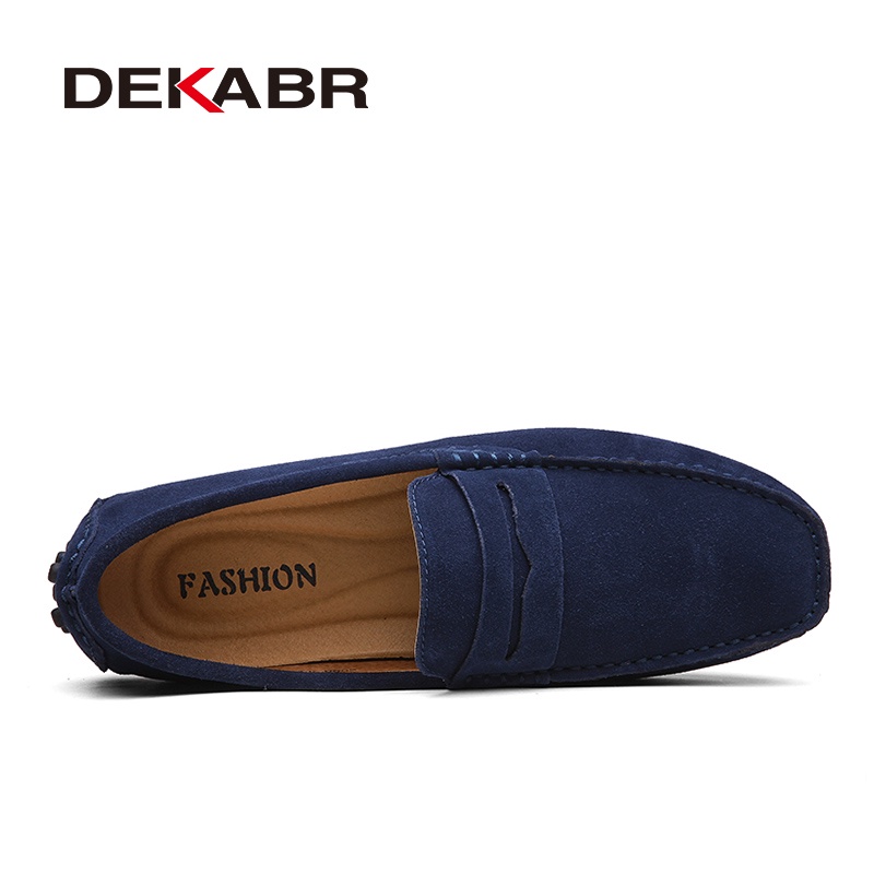Dekabr รองเท้าโลฟเฟอร์ลําลอง หนังวัวแท้ ส้นเตี้ย สลิปออน แฟชั่นสําหรับผู้ชาย ไซซ์ 49