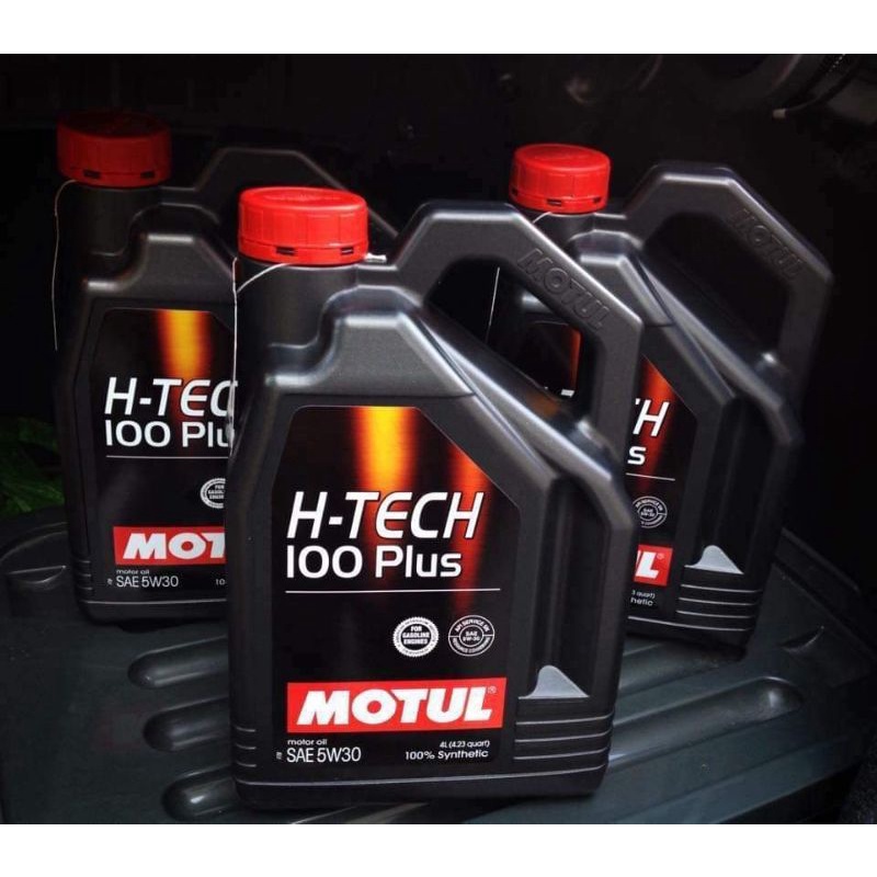 Motul H Tech 100Plus เบนซิน 5w30/10w40/5w50 บรรจุ 4 ลิตร(มาตราฐานใหม่SP)