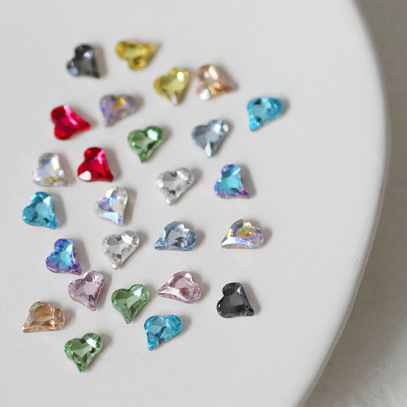 Rou Bao เพชรคริสตัล พลอยเทียม รูปหัวใจ สําหรับตกแต่งเล็บเจ้าสาว 10 ชิ้น - รูปที่ 5