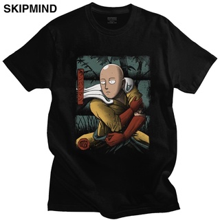 ผ้าฝ้ายแท้ เสื้อยืดแขนสั้น ผ้าฝ้าย พิมพ์ลายอนิเมะ One Punch Man Saitama สไตล์ญี่ปุ่น สําหรับผู้ชาย WE231FDS4892