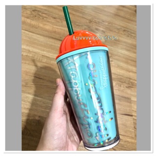 📣📣Starbucks Orange w/Dome Lid-Frappuccino Cold Cup Grande 16oz. (USA)