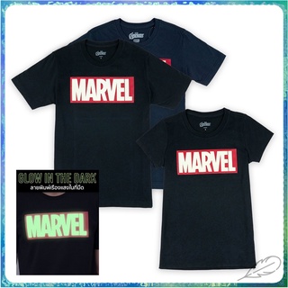 ขายดีที่สุด New Trend Marvel Mens Logo Glow In The Dark เสื้อยืดผู้ชาย Marvel โลโก้เสื้อ Glow in the Dark Technology ขอ