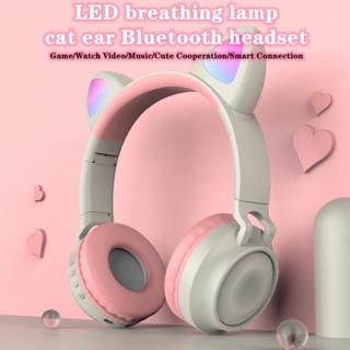 🐈🎧🐈รุ่นZW-028/หูฟังมาใหม่ ไฟLed เป็นหูแมวบลูทู ธ 5.0 หูฟังแมวสนับสนุน Tf การ์ด🐈🎵🐈