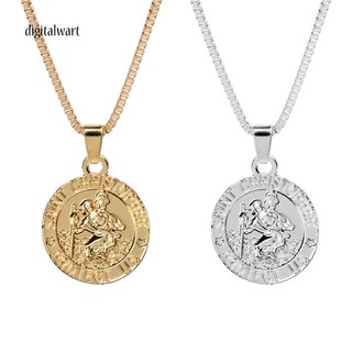 Dg✌❤ สร้อยคอ จี้เครื่องราง พิมพ์ลายตัวอักษร Saint Christopher สําหรับผู้หญิง และผู้ชาย